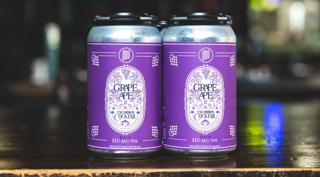 two cans of Grape Ape which is a brewed spirit cocktail